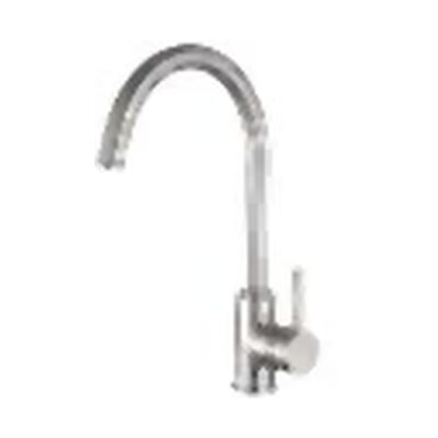 Смеситель для кухни 890, INOX, картридж 35 мм,крепление на гайке,подводка 40 см