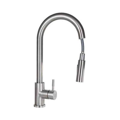 Смеситель для кухни 415, INOX, Выдвижной гусак