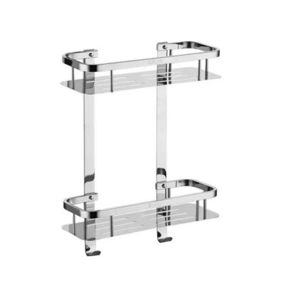 Полка прямая двухъярусная, глянцевый INOX — 40250