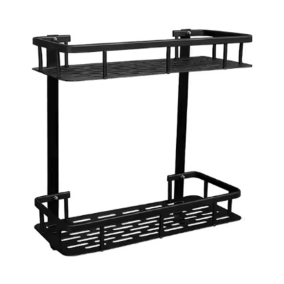 Полка прямая двухъярусная. чёрная INOX — C8604B